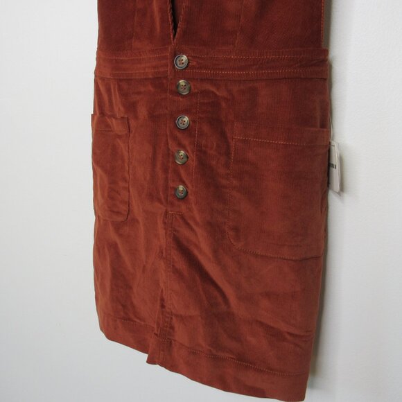 Free People Old School Love Overall Dress Jumper Copper Rust Sz 2 NWT - Picture 6 of 8